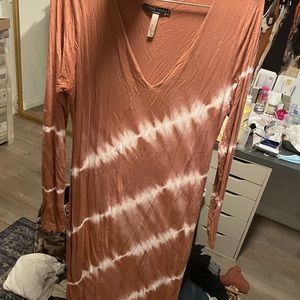 PINKBLUSH tie die long sleeve dress
